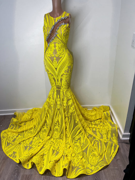 Canary Yellow Glitz - Small (4/6 )