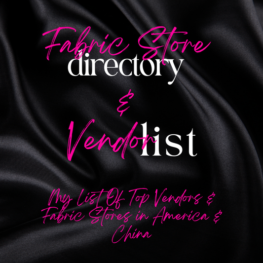 VENDOR LIST AND FABRIC STORE DIRECTORY